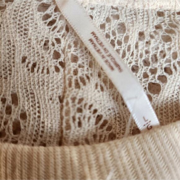 FREE PEOPLE NEW IVORY KNIT NEW DRESS SIZE LARGE - Picture 5 of 10